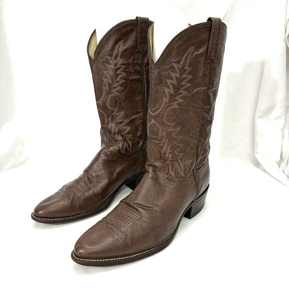 Dan Post Men’s Size 12 EW Brown Leather Round Toe Pull On Western Boots P2555 - Picture 8 of 14